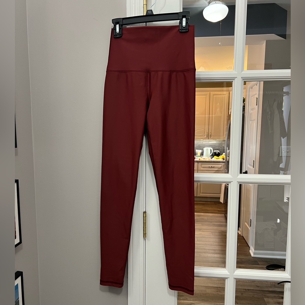 Aerie Offline High-Waisted Maroon Leggings Sz S EUC